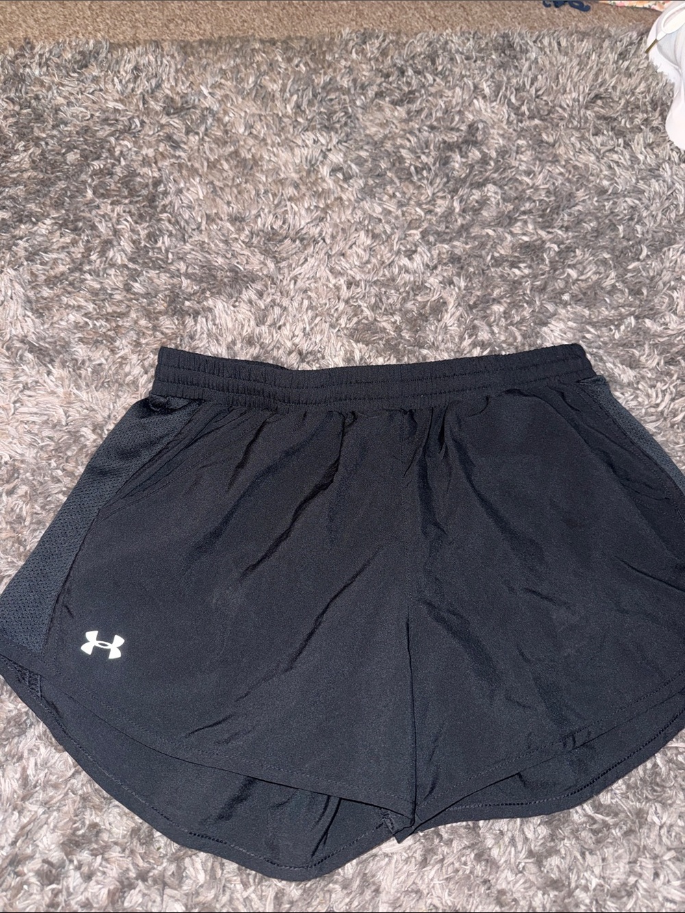 Under Armour Women's Black Athletic Running Shorts with Logo
